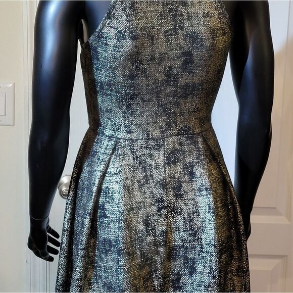 BRAND NEW SOPRANO METALLIC GOLD &BLACK SPAGHETTI STRAP SLEEVELESS DRESS - Picture 12 of 15